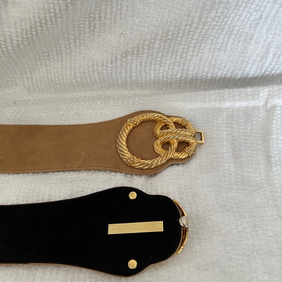 Raina, Wide Tan leather adjustable Belt main image 5